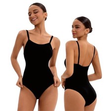 Camisole Tank Dance Ballet Leotard for Women Girl with Fixed Wide Shoulder
