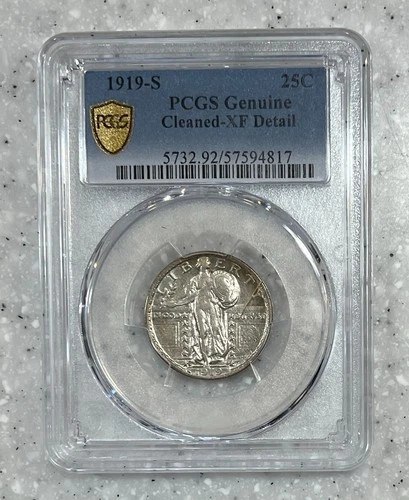 1919-S  Standing Liberty 25c Quarter - XF Details (Cleaned) Beautiful Coin!!
