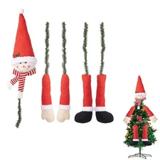Adorable Features Christmas Tree Decoration Holiday Decor Kit Snowman Santa Head