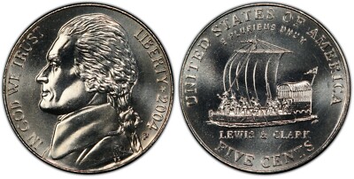 2004 P D S Westward Journey Uncirculated Keelboat  NICKEL SET+ PROOF (3 COINS)