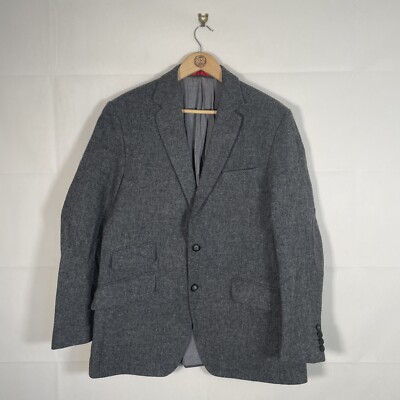 M&S Jacket Mens Grey Size Medium Blazer Coat Moon Wool Coat Smart Dinner Jacket 