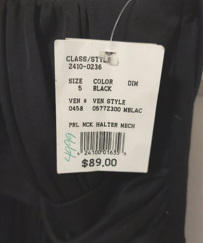 Nwts David's Bridal City Triangles Jr Size 5 Black Pearl, Rhinestoned Dress - Picture 9 of 11