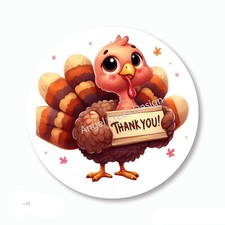 Thanksgiving Favors Thank You Turkey Scrapbook Stickers Envelope Seals Labels