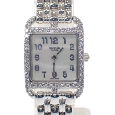 HERMES Cape Cod Mini Watch White Gold White Shell Dial Quartz