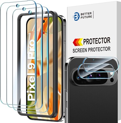 For Google Pixel 9 Pro Tempered Glass for Camera Lens and Screen 3+2 Pack