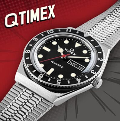 [新品未使用] Q TIMEX ブラック TX-TW2U61800 TIMEX Watch Q TIMEX Black Dial Stainless Steel Acrylic Quartz