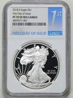 2018-S 1oz Proof Silver American Eagle PF70UCAM NGC 4829377-001 FDOI