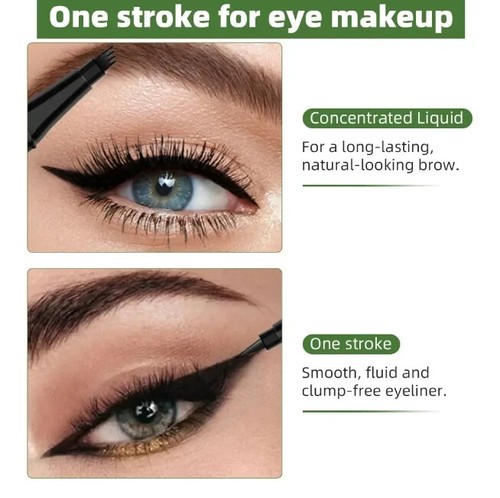 2 in1 Double Head Eye liner Brow Pencil Make up Waterproof Eyeliner Eyebrow Pen - Picture 4 of 16