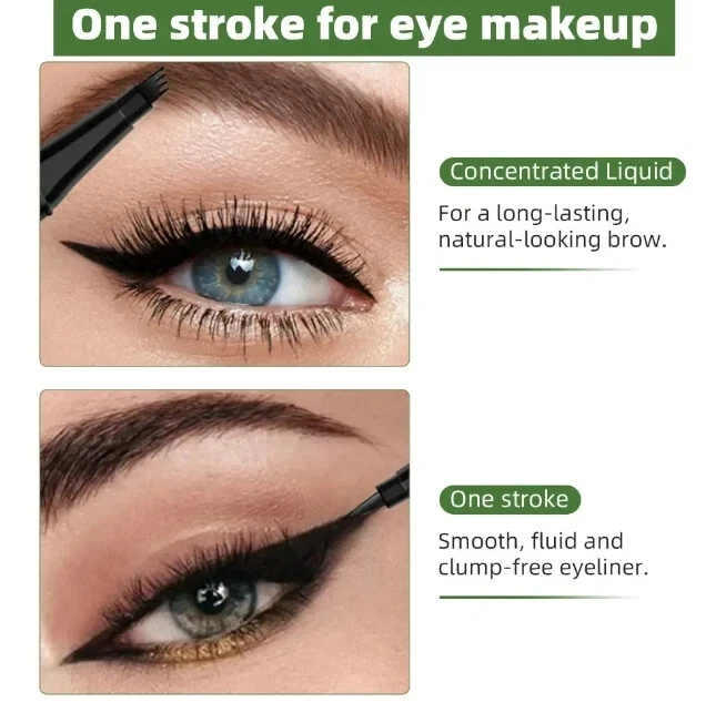 2 in1 Double Head Eye liner Brow Pencil Make up Waterproof Eyeliner Eyebrow Pen - Image 4 of 4