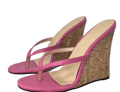 Women's Slip on Flip Flops Sandals Wedges Open Toe High Heels Party Shoes 2024