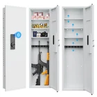 Fingerprint Touch Panel In-Wall Safe, Hidden Wall Gun Safe w/ Adjustable Shelves