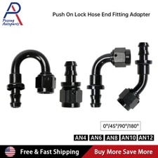 4 6 8 10 12 AN Hose End Fitting Push On Lock Adapter For Oil Fuel Hose Line