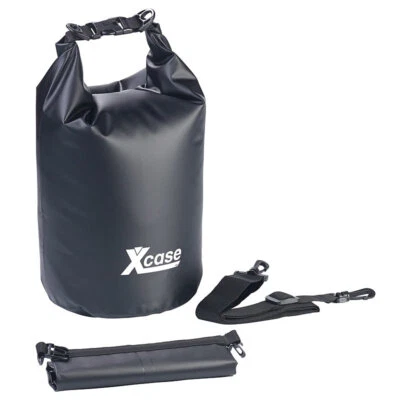Xcase Wasserdichter Packsack, strapazierfähige Industrie-Plane, 10l, schwarz