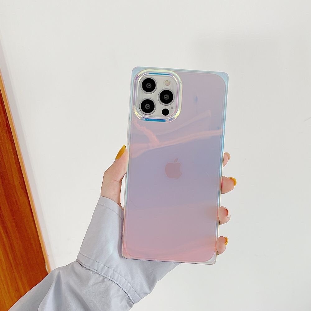 For Iphone Square Phone Case Iphone 11 Pro Iridescent Laser Square
