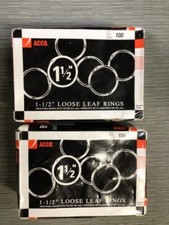 ACCO 1 1/2" Loose Leaf Binder Rings QTY 2 Boxes of 100 72204 New In Box