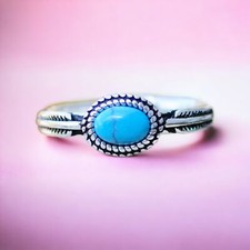 Handmade Arizona Turquoise Ring Sterling Silver 925 , Adjustable Size