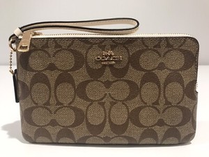coach f16109 double zip wallet