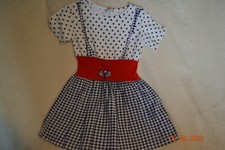 VINTAGE ROGET LTD POLKA DOT AND PLAID DRESS GIRLS SIZE 6