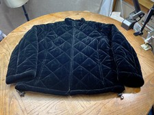 Vintage Lauren Ralph Lauren Black Velvet Quilted Puffer Jacket Sz Pm Nwot