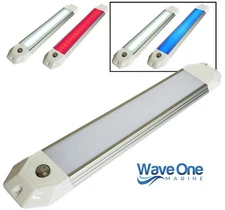 Wave One Marine | 12" Dimmable LED Boat RV Dome Light | DUAL COLOR White & Blue