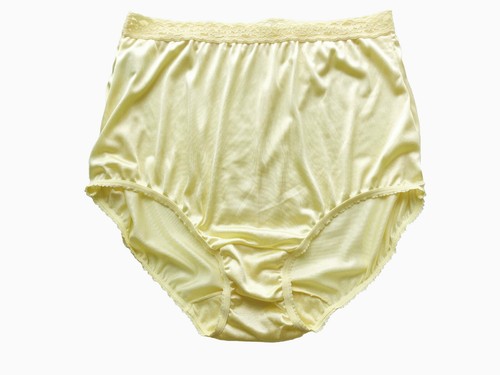 Warner's Vintage Yellow 5196K Women's Scalloped Trim Brief Panties 7/L