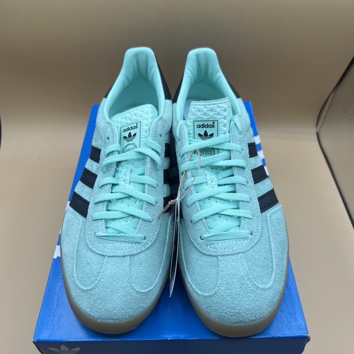 Size 10.5 - adidas Gazelle Indoor Clear Mint Black Gum for sale
