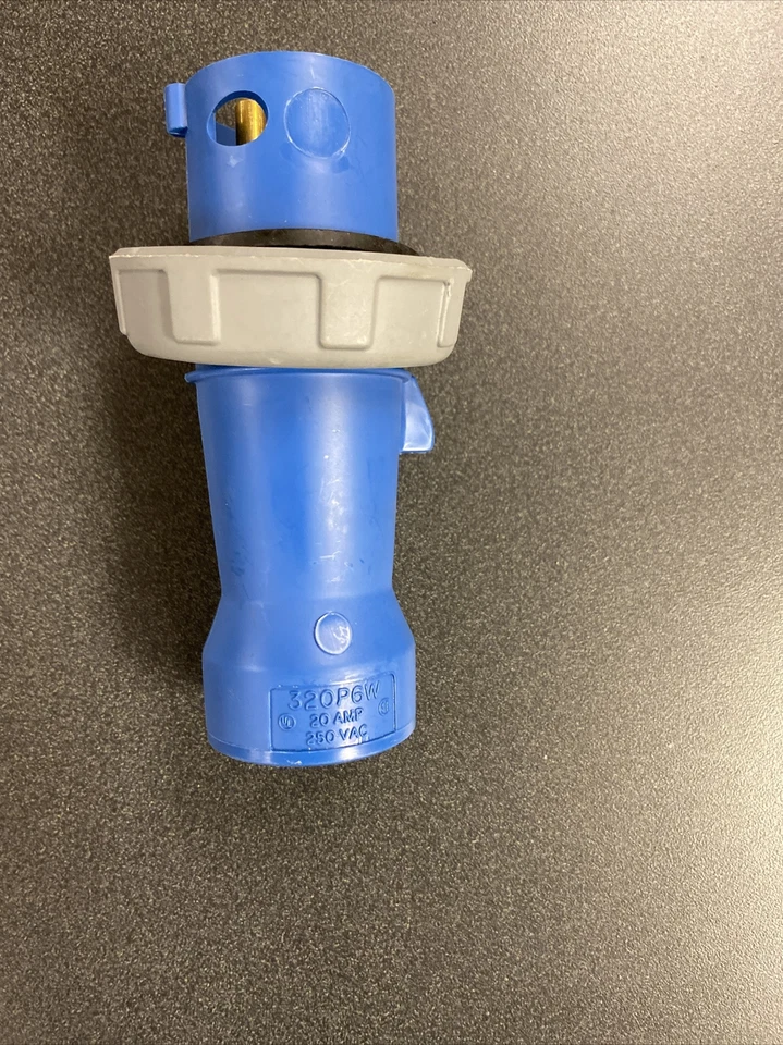 Hubbell HBL320P6W Pin and Sleeve IEC Plug Connctor 2P 3 Wire 20A 250V Watertight - Image 2 of 2