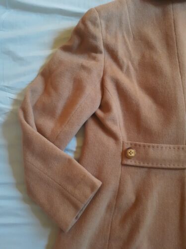 Dellbury Vintage 100% Cashmere Tan Long Double Breasted Coat Uk 12 Free Post Rai - Picture 22 of 24