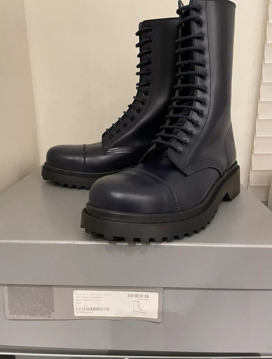 靴 balenciaga boots 41 Size 41 / 8 - Balenciaga Distressed Canvas Zip Strike Boots Gray