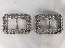 MATCHING PAIR OF ANTIQUE VICTORIAN ART DECO CUT STEEL SHOE BUCKLES