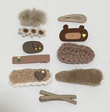 10 Pieces Brown Cute Hair Clips Set for Women  Kids