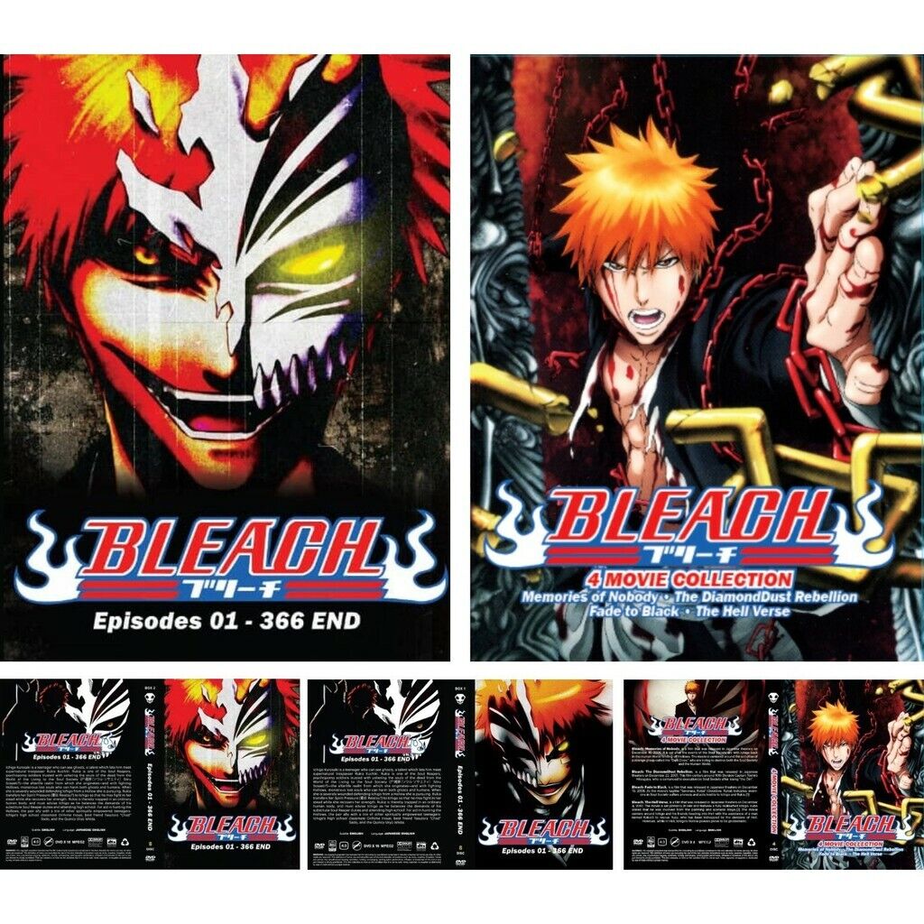 DVD Bleach Episode 1 - 366 + Movie Complete Series English Dubbed