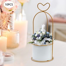 10pcs Modern Metal Geometric Gold Vases Wedding Party Flower Stand Gardens Decor