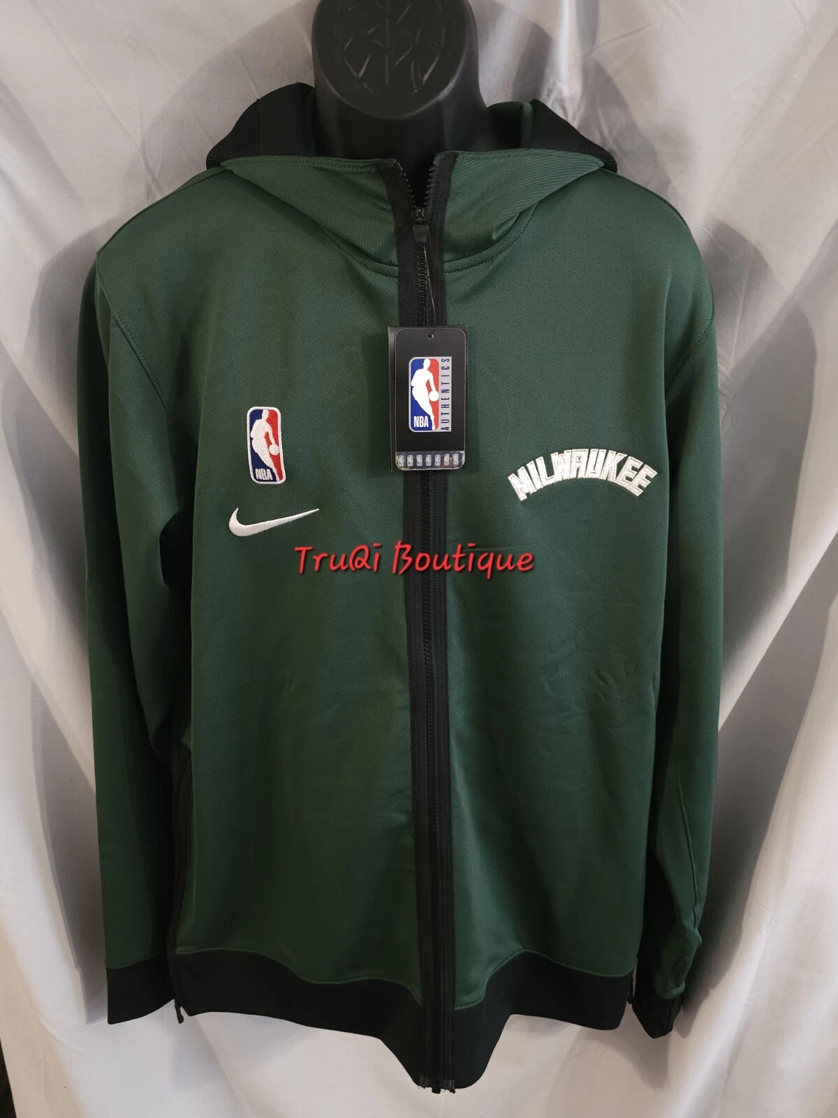 Nike THERMA FLEX NBA Player Issued Full Zip Showtime Hoodie Milwaukee Bucks XLT