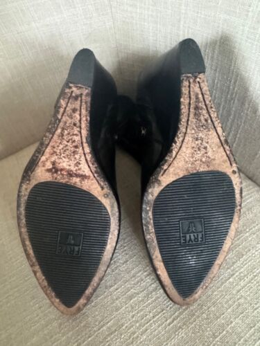 Ladies Frye Black Ankle Boots Wedge Heel 7M - Picture 6 of 6