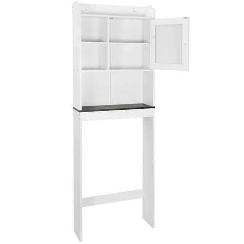 Over the WC Aufbewahrungsschrank Badezimmer Organizer mit Regal braun/weiß/grau - Bild 8 von 31