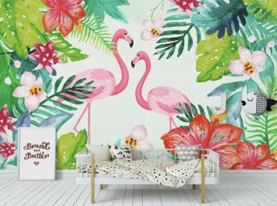 3D Flamingo Petal 2203 Wallpaper Mural Paper Wall Print Indoor Murals CA Coco