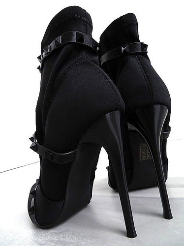 Fersini Original High Heels Pointy Spikes Belts Boots Black 38 - Picture 7 of 8