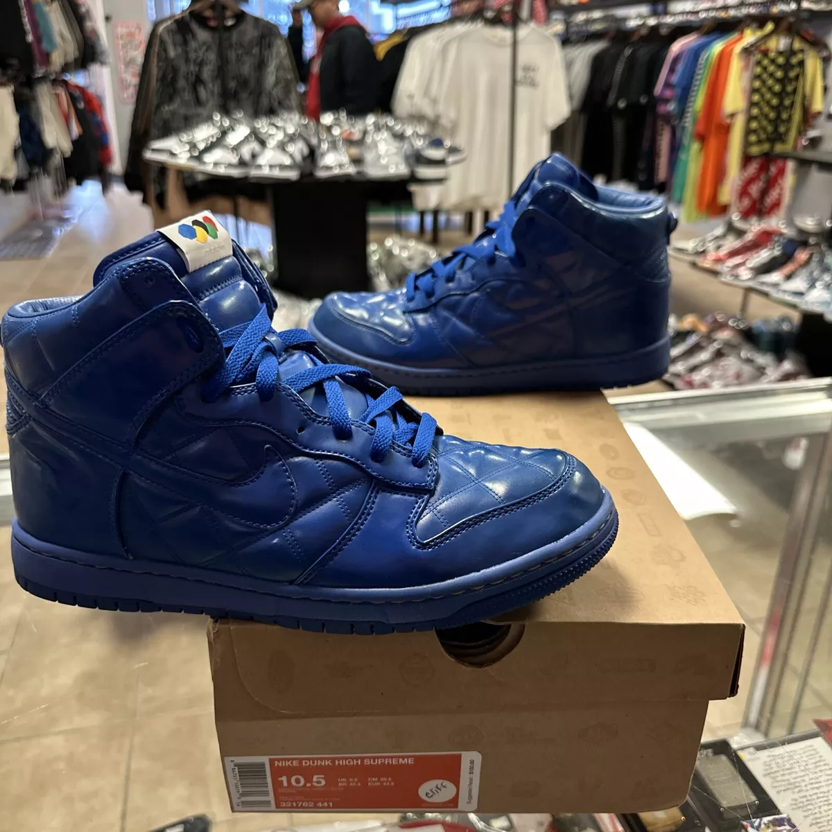 🔥 Nike Dunk High Supreme QS 'Olympic' Blue 2008 RARE Size 10.5 Used OG Box