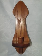 Handmade Solid Oak Wall Sconce Candle Holder 15 Inch