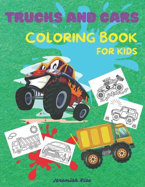 Trucks & Cars Coloring Book: 50+ Illustrations For Kids Ages-image