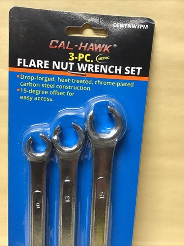 3 Piece Metric Flare Nut Wrenches Set 10, 12, 13, 14, 15 And 17 - Picture 2 of 3