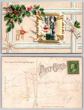 Christmas Holly Winter Snow Scene Postcard