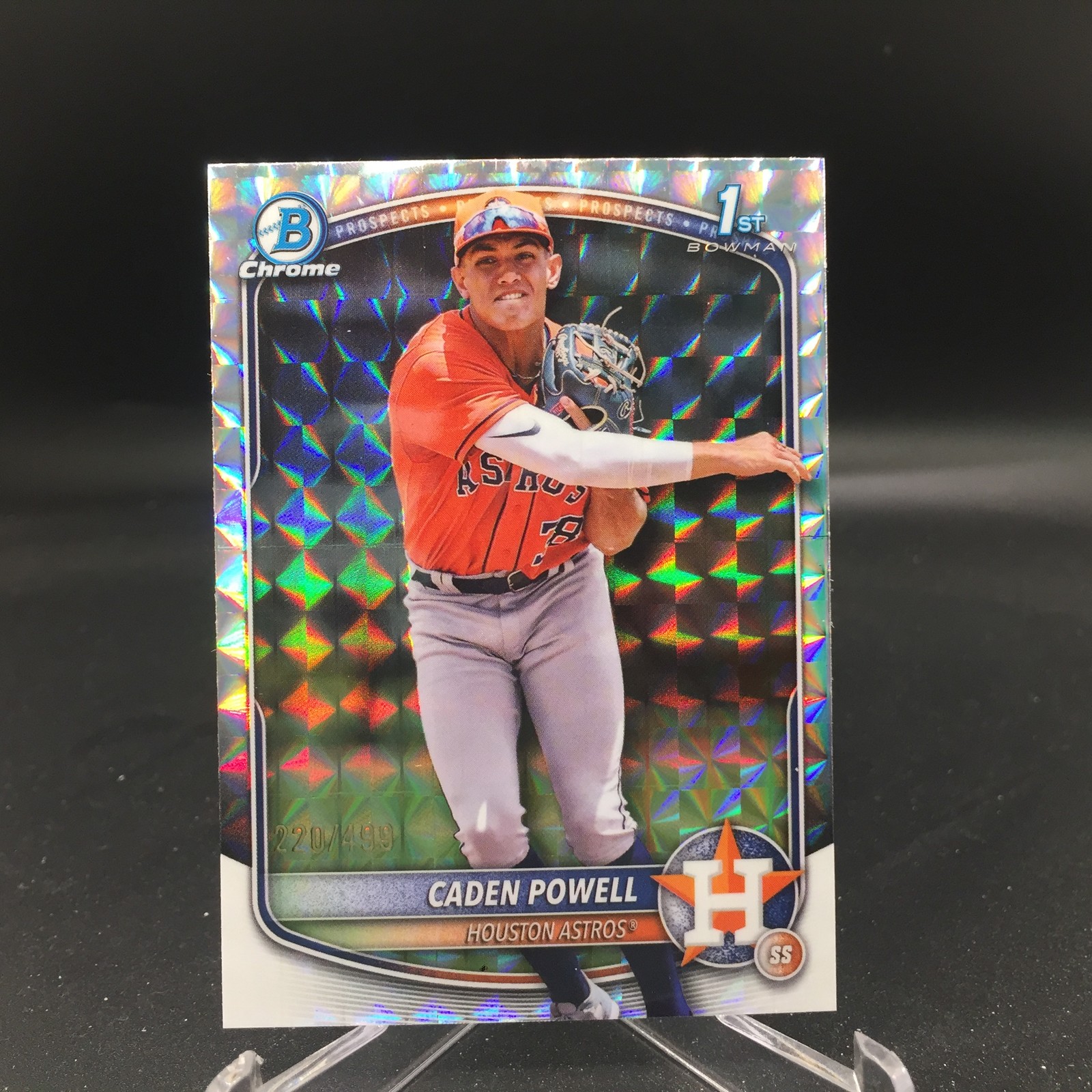 Caden Powell 2025 Bowman Chrome Prospects Geometric BCP-212 #/499 Houston Astros