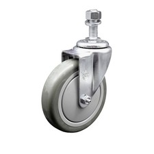 5 Inch Gray Polyurethane Wheel Swivel Inch Threaded Stem Caster SCC