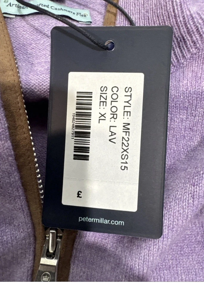 Peter Millar XL 1/4 Cremallera Artesanal Hecho en Inglaterra Minorista $595 Foto 3 de 4