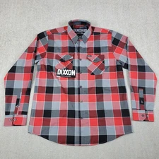 Dixxon Flannel Shirt Mens L Black Gray Red Plaid Check Coupe DeVille Workwear