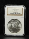 NGC MS69 1986 American Silver Eagle One Dollar Silver Coin -152