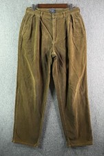Vintage Polo Ralph Lauren Corduroy Chino Pants Brown Made in USA 34x32 32x30 