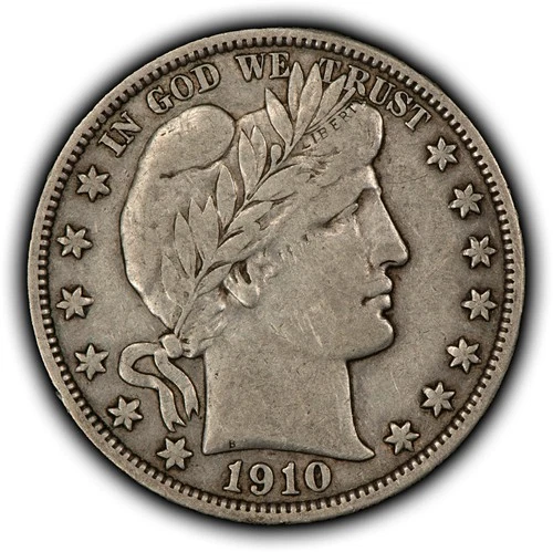 1910 50c Silver Barber Half Dollar - VF/XF - SKU-Y6418